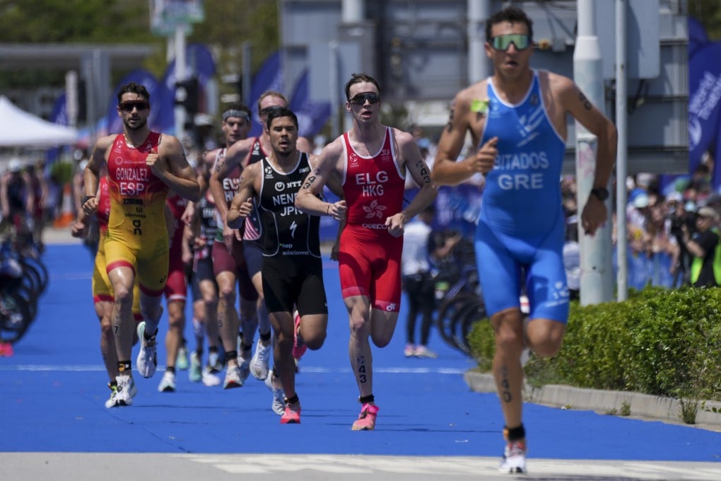 Hong Kong’s Robin Elg finished 23rd in the men’s elite race at the Triathlon World Cup event in the city. Photo: Elson Li