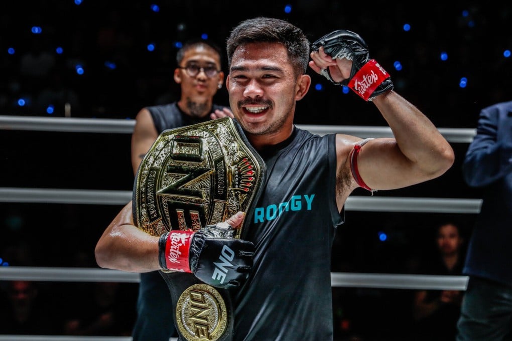 Prajanchai PK Saenchaigym with the strawweight kickboxing belt. Photo: ONE Championship