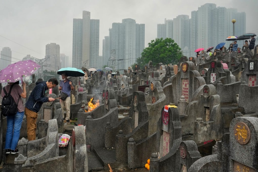 Families worship their ancestors on Ching ming, the Chinese tomb sweeping festival at Diamond Hill Cemetery in Hong Kong, where Ching Ming is a public holiday. Photo: Elson Li