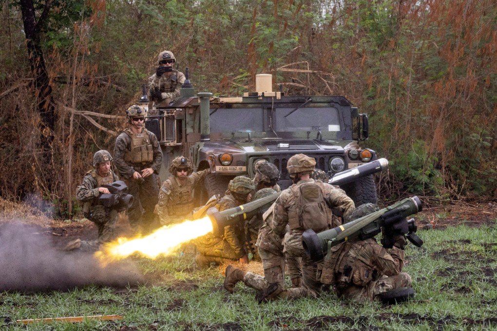 A Filipino soldier fires a Javelin anti-tank weapon system during the 2023 Balikatan military drills in Nueva Ecija province, Philippines. Photo: Reuters