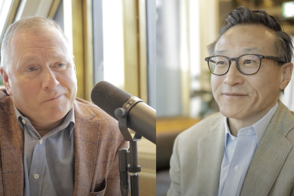 Alibaba Group Holding chairman Joe Tsai, right, speaks with Nicolai Tangen, chief executive of Norges Bank Investment Management, in a podcast interview published on April 3, 2024. Photo: YouTube