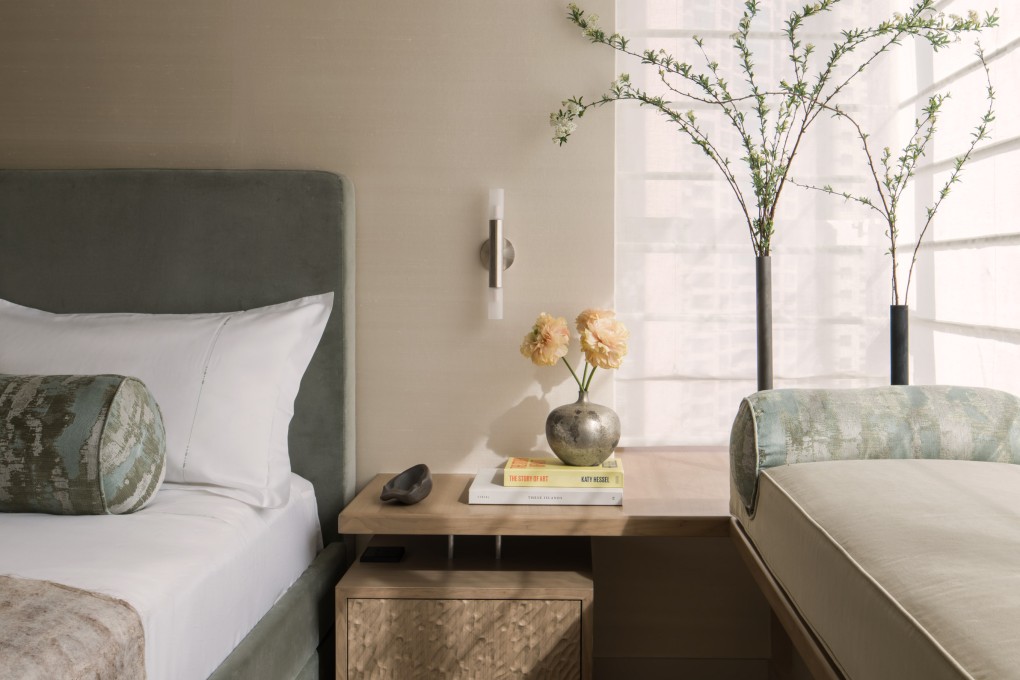A mix of textures creates a contrast between the city and nature in a redesigned high-rise apartment in Hong Kong’s Mid-Levels. Photo: Steven Ko