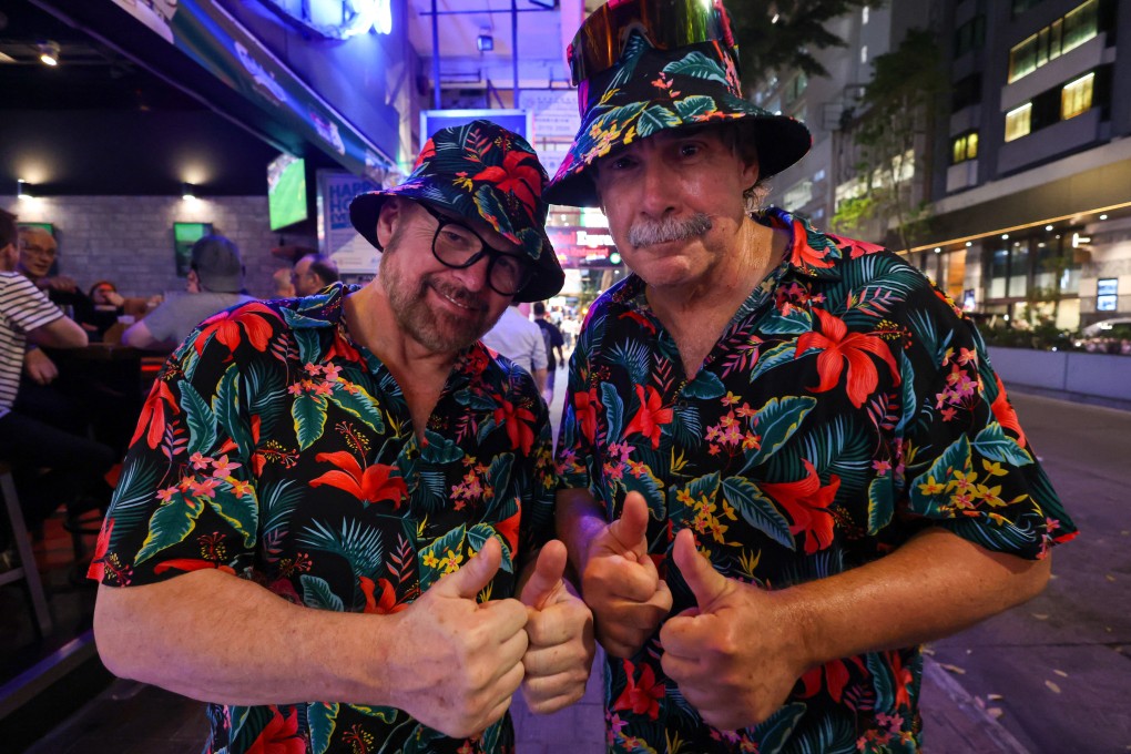 Mike Joyce (left) and Bernie Koth are among the fans who have made this year’s Hong Kong Rugby Sevens a sold-out event. Photo: Dickson Lee