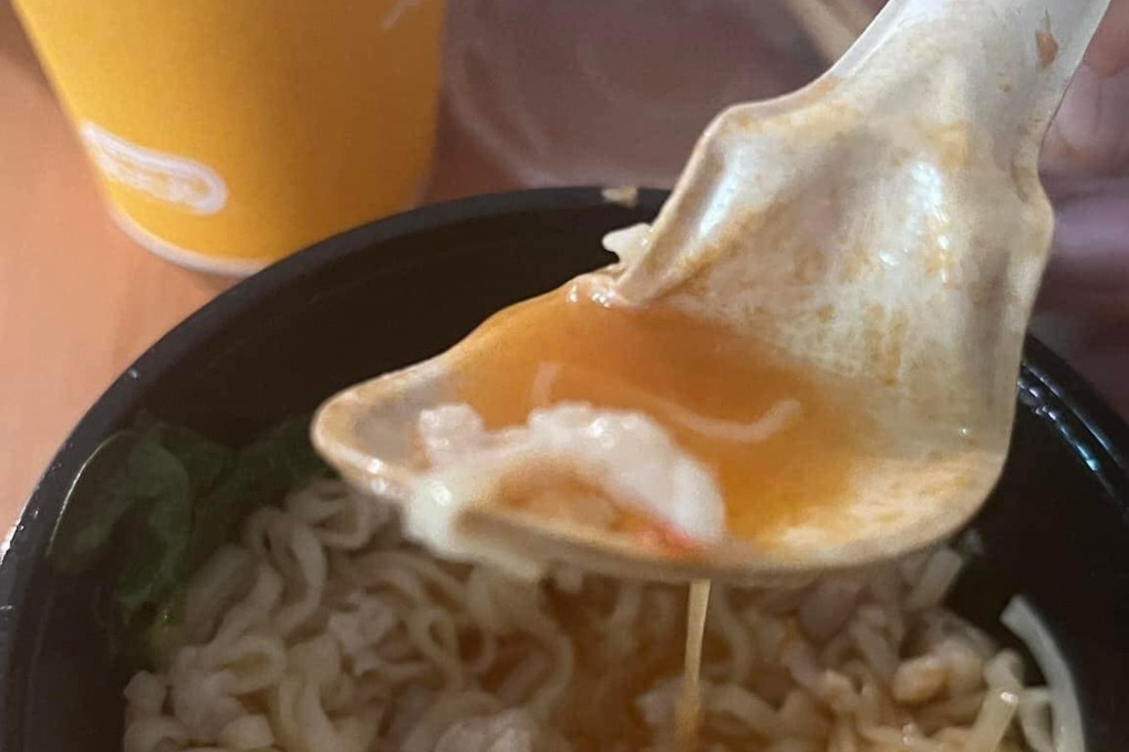 Some users have asked how long the spoon was left in the bowl before the pictures were taken. Photo: Facebook/Sam Leung
