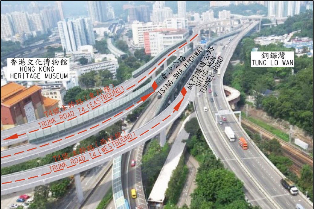An illustration showing part of the trunk road project. Photo: Legco