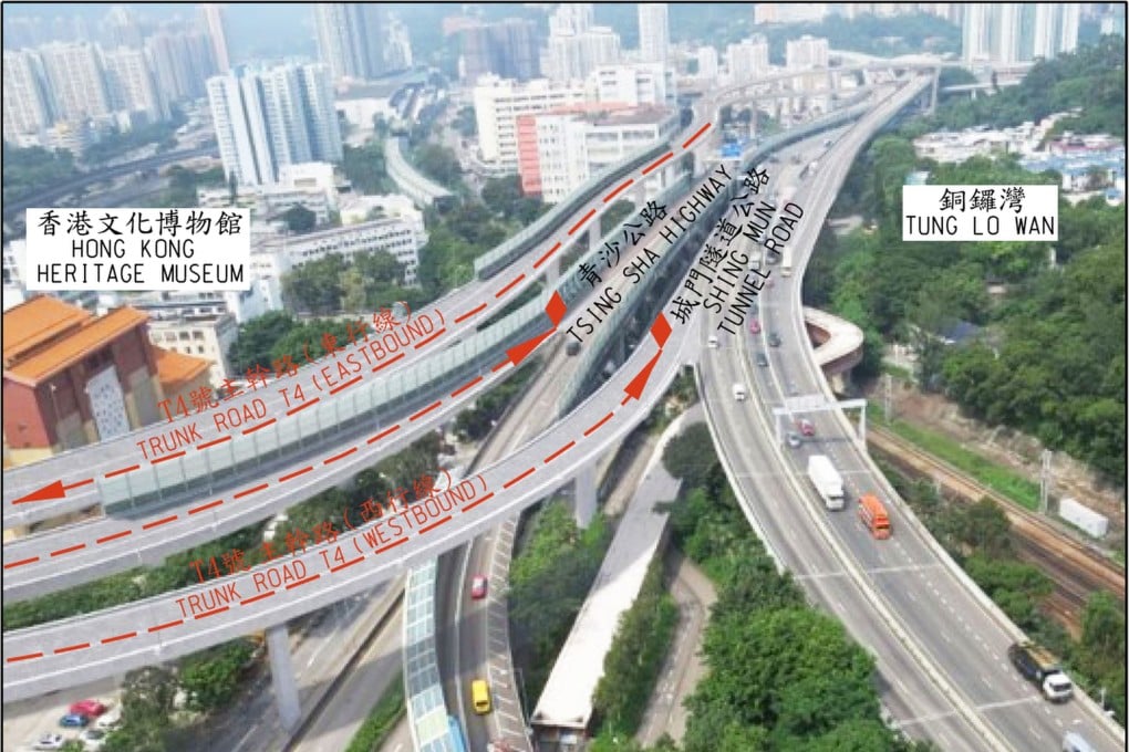 An illustration showing part of the trunk road project. Photo: Legco