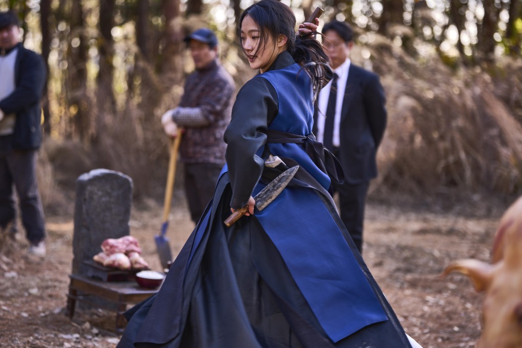 Kim Go-eun in a still from Exhuma (category IIB, Korean), directed by Jang Jae-hyun. Choi Min-sik co-stars.