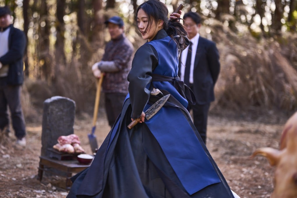 Kim Go-eun in a still from Exhuma (category IIB, Korean), directed by Jang Jae-hyun. Choi Min-sik co-stars.