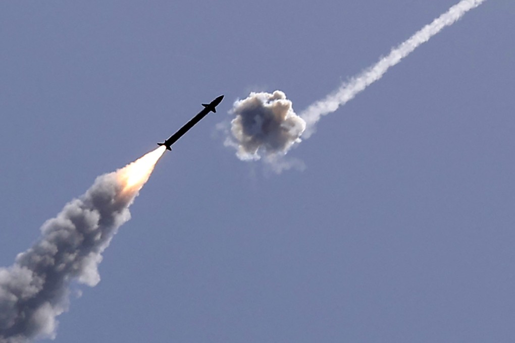 Israel’s Iron Dome aerial defence system intercepting a rocket launched from the Gaza Strip in 2021. File photo: AFP