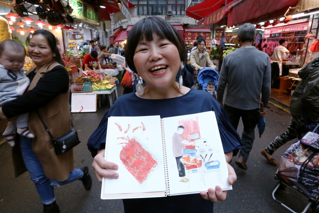 Japanese illustrator Mitsuko Onodera, known for her whimsical paintings depicting food in Hong Kong, talks about her love of the city’s cuisine ahead of the opening in Wan Chai of an exhibition of her work. Photo: Jonathan Wong