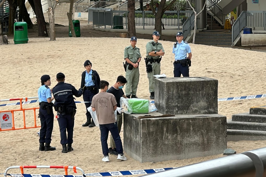 The suspected cocaine was found at Lido Beach in Ting Kau. Photo: Handout