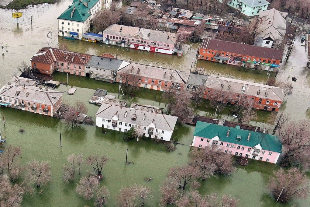 A flooded part of the city of Orsk, Russia’s Orenburg region. Photo: Kommersant via AFP