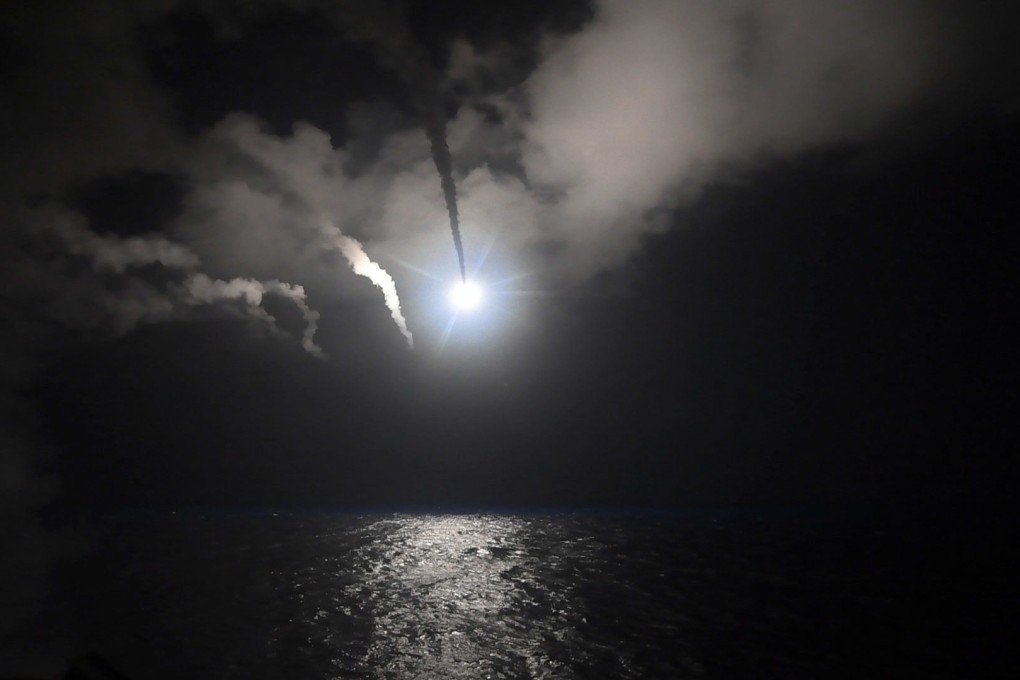 A Tomahawk cruise missile is seen being fired from a US guided-missile destroyer. Typhon launchers are designed to fire either Tomahawk missiles or the US Navy’s Standard Missile 6. Photo: US Navy via AP
