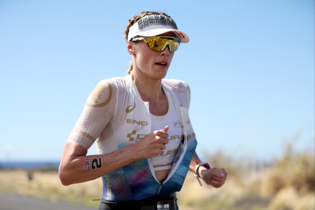 Lucy Charles-Barclay competes during the run portion of last October’s Ironman in Hawaii. Photo: Getty Images via AFP