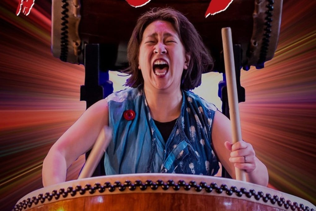 Taiko drummer and Finding Her Beat producer Jennifer Weir on a poster for the documentary about women taiko drummers and their historic performance in the US. Photo: Instagram / indierightsmovies