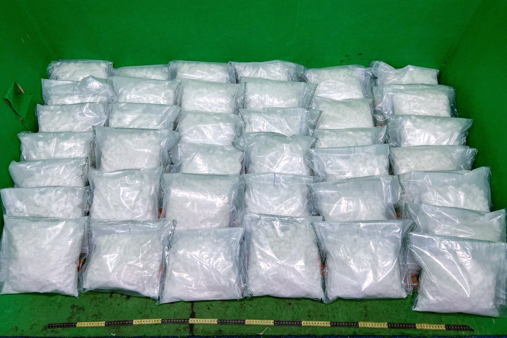 Authorities have seized about 129kg of ketamine from two air cargo shipments at Hong Kong International Airport. Photo: Handout