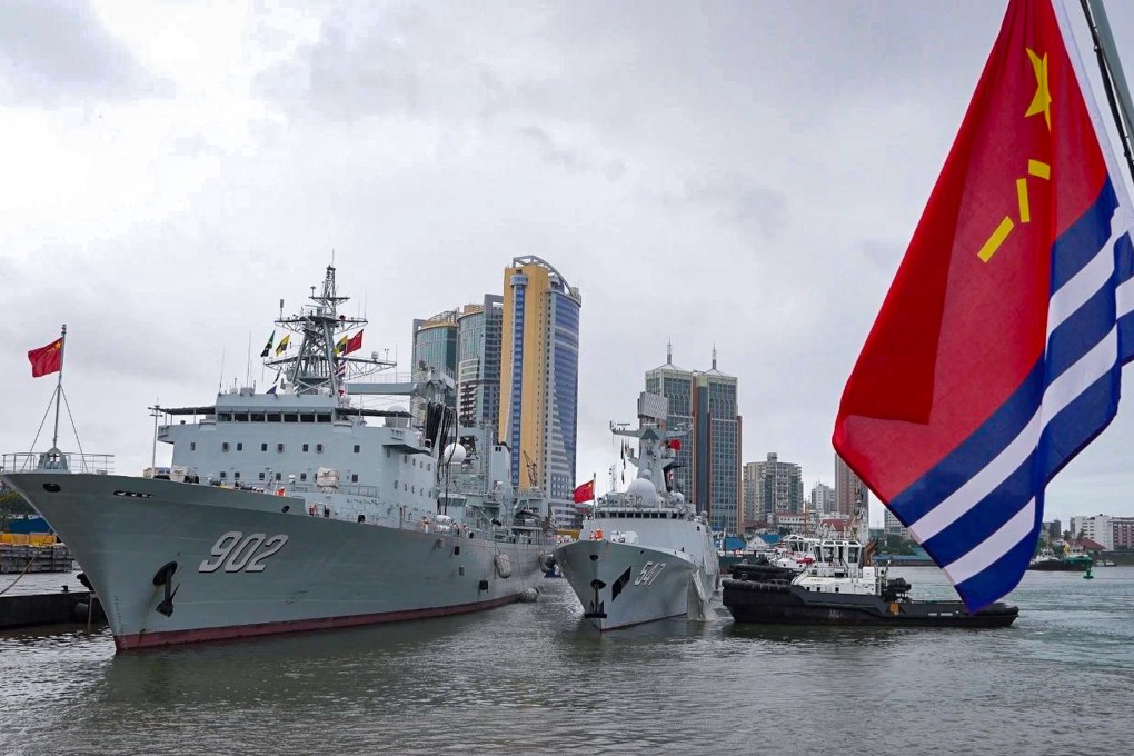 The PLA Navy has been busy cementing diplomatic ties as its 45th naval fleet visited Tanzania (pictured) and Mozambique. Photo: Weibo/PLA Navy