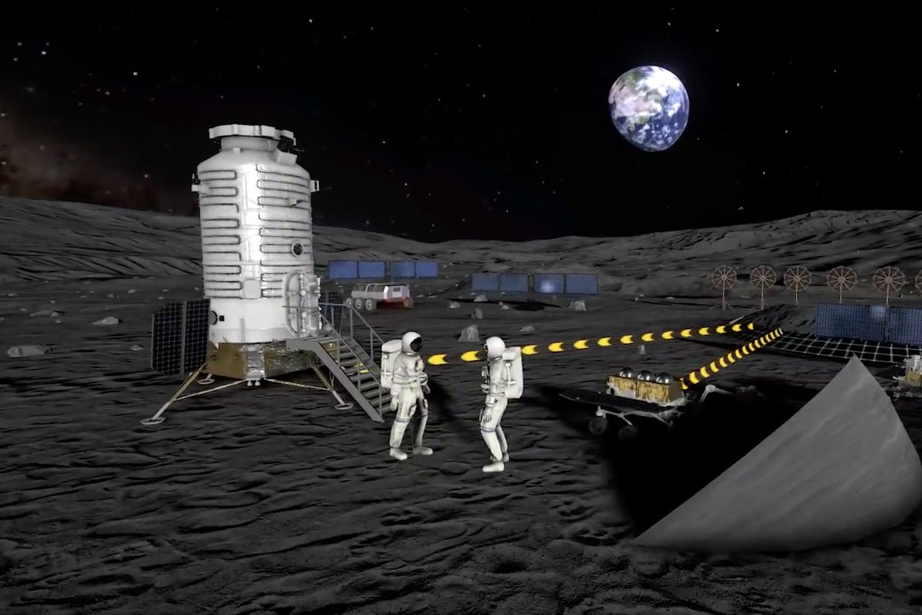 Screenshot from a video clip shows a  joint China-Russia  International Lunar Research Station to be completed by 2050 on the moon. Image: China National Space Administration