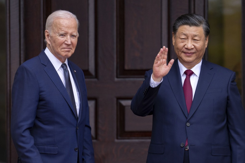 US President Joe Biden (left) greeting Chinese President President Xi Jinping in Woodside, California, in November. Photo: The New York Times via AP