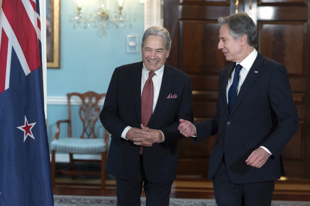 New Zealand Foreign Minister Winston Peters (left) and US Secretary of State Antony Blinken in Washington on April 11. Photo: AP