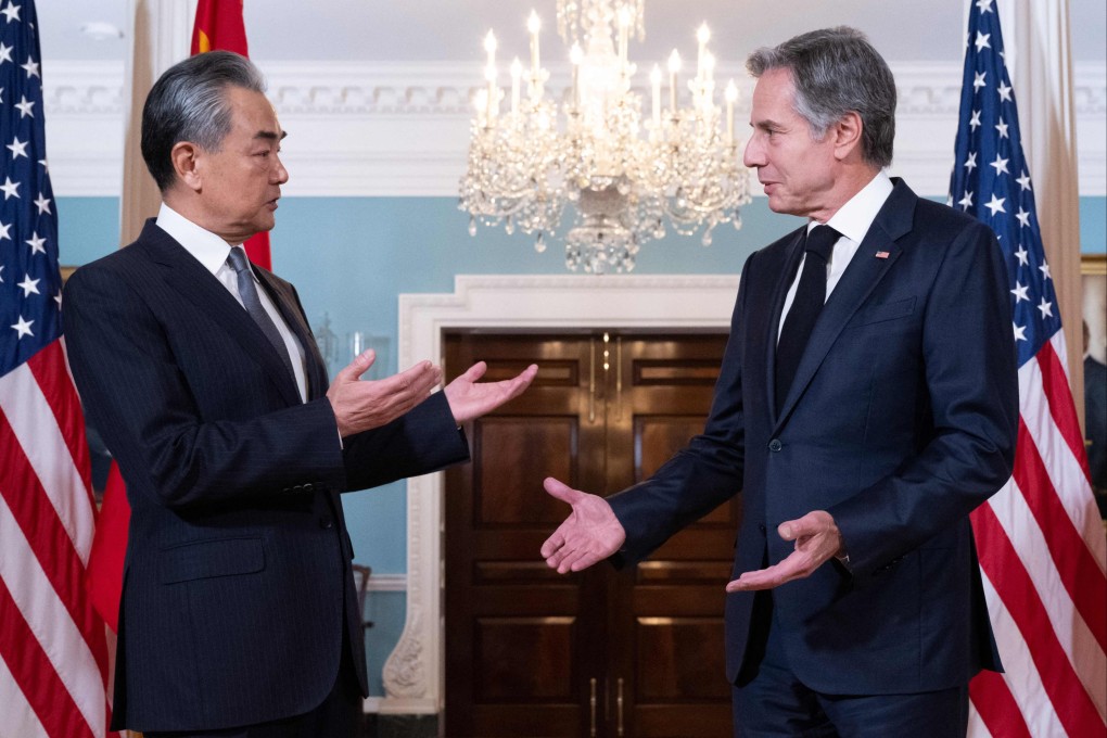 US Secretary of State Antony Blinken (right) and Chinese Foreign Minister Wang Yi discussed the possibility of an Iranian strike on Israel in a phone call this week. Photo: AFP