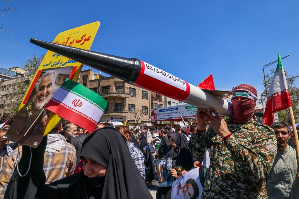 A funeral procession in Tehran for seven Islamic Revolutionary Guard Corps members killed in the April 1 strike. Photo: AFP