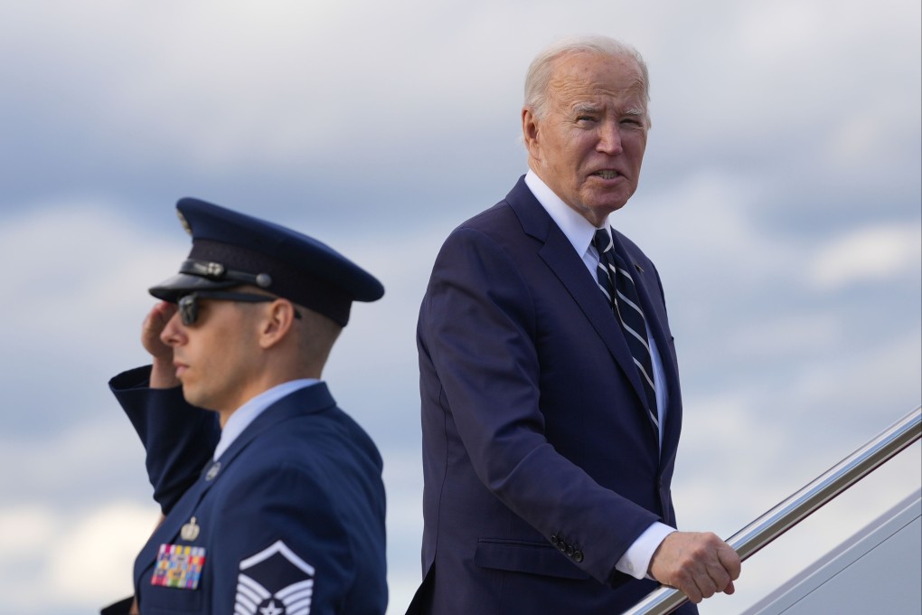 US President Joe Biden boards Air Force One at Andrews Air Force Base in Maryland on Friday. Photo: AP