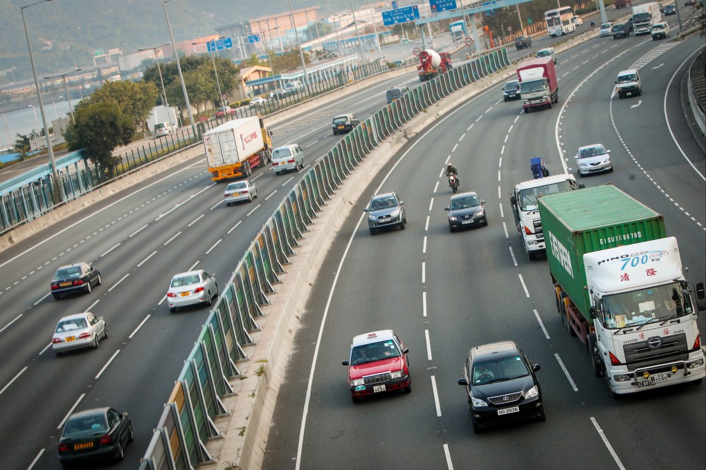 Tolo Highway in the New Territories. Four traffic accidents were reported on the road within an hour on the first day of the Lunar New Year holiday. Photo: David Wong