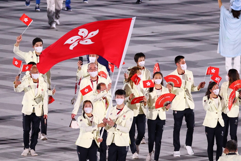 Hong Kong athletes at the Tokyo Olympics in 2020. The delegation picked up six medals, the city’s best haul. Photo: Reuters