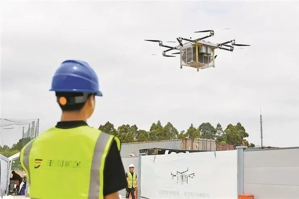 The drone delivery service between Shenzhen and Zhongshan will operate six days a week and can carry goods weighing up to 20kg (44lbs). Photo: X / @ThisisZhongshan