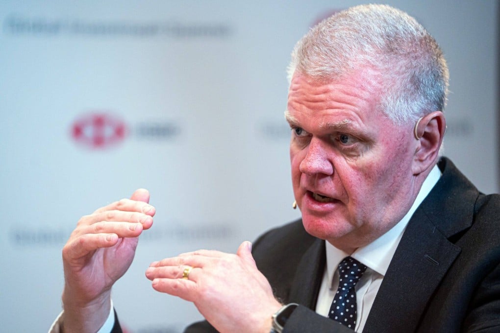Noel Quinn, CEO of HSBC Holdings, speaks during a Bloomberg Television interview on the sidelines of the HSBC Global Investment Summit in Hong Kong on April 8, 2024. Photo: Bloomberg