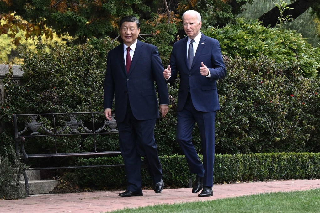 US President Joe Biden and Chinese President Xi Jinping at the Asia-Pacific Economic Cooperation (APEC) Leaders’ week in Woodside, California in November. Photo: AFP