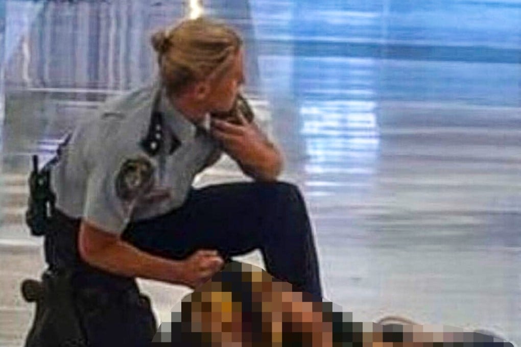 A female police officer takes out a suspect who stabbed numerous people at the Sydney Bondi Junction Westfield massacre. Photo: X/ @Ostrov_A