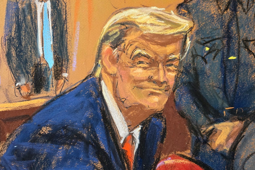 Donald Trump smiles at March 25 court hearing in New York. Photo: Jane Rosenberg via Reuters