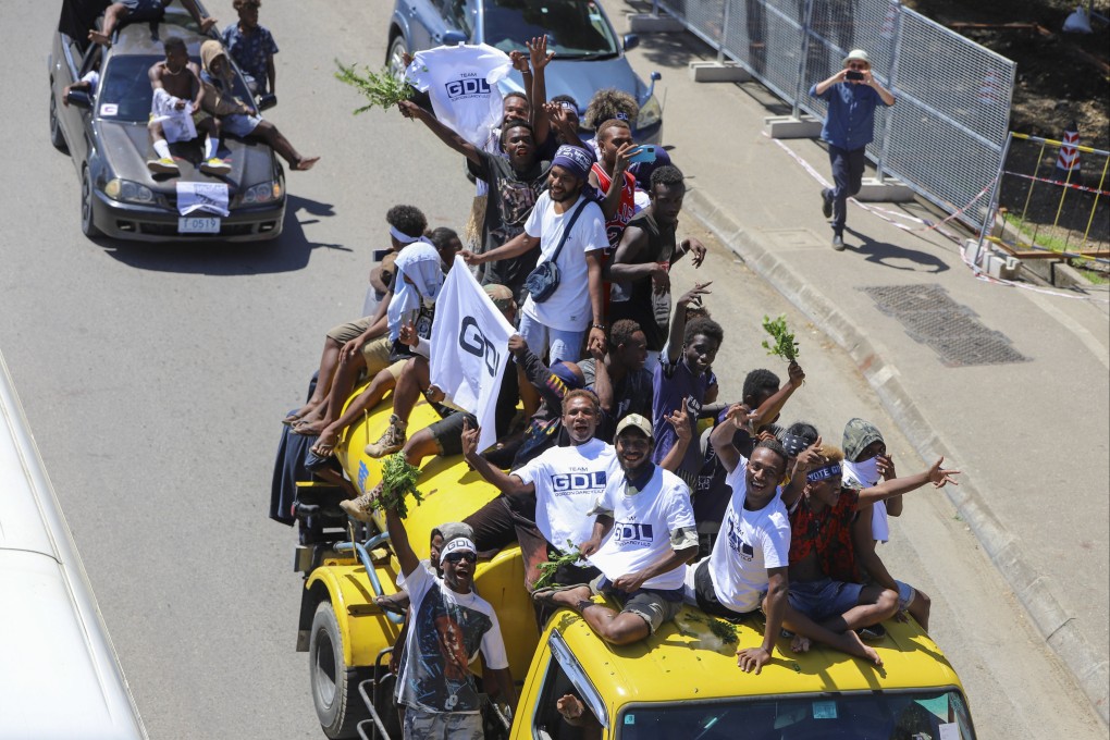 An election parade in Solomon Islands’ capital Honiara on Monday. The political climate in the Pacific nation has been fractious in recent years. Photo: AP
