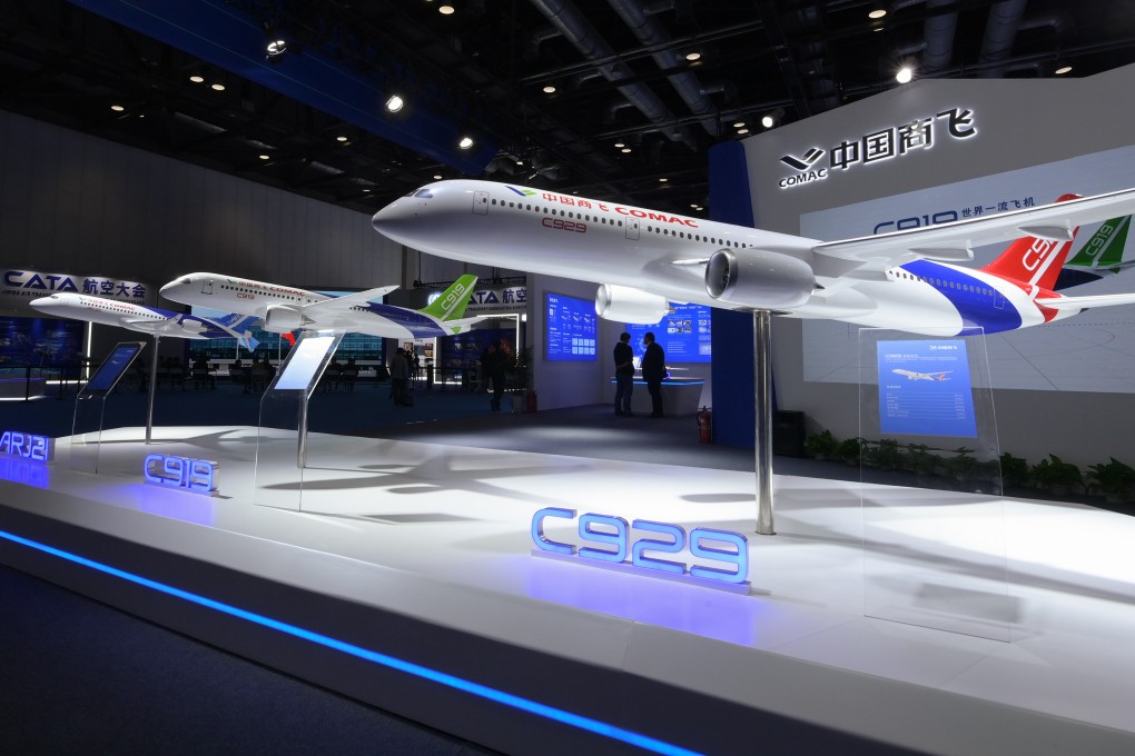 The C929 would have around 280-400 seats and a range of 12,000km (7,456 miles), according to Comac. Photo: Xinhau