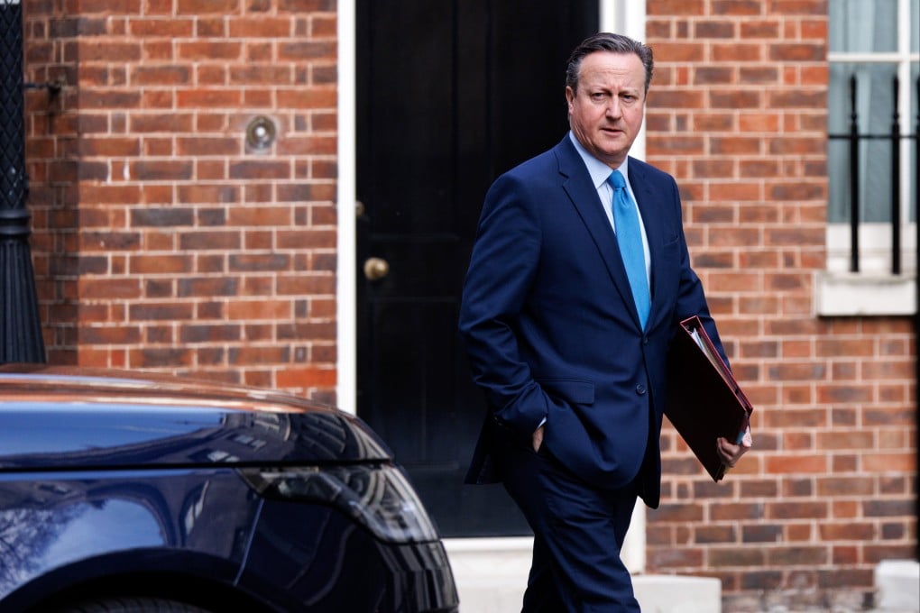 British Foreign Secretary and former prime minister David Cameron arrives at Downing Street for a cabinet meeting in London on March 26. Cameron has described Hong Kong’s national security law as a “breach” of the Sino-British Joint Declaration. Photo: EPA-EFE