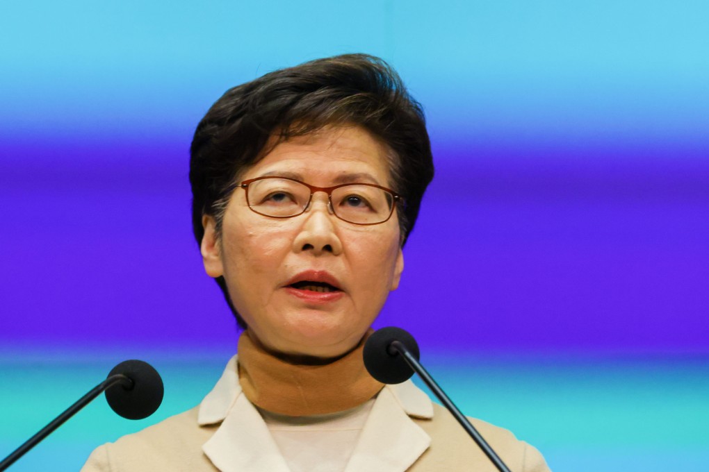 Former Hong Kong chief executive Carrie Lam Cheng Yuet-ngor is the city’s only ex-leader with an office at prime commercial premises. Photo: Dickson Lee