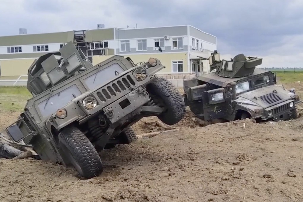 Destroyed Russian vehicles. Photo: Handout/Russian Defence Ministry/EPA-EFE