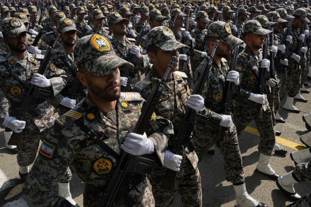 Iranian army members march during Army Day parade at a military base in northern Tehran, Iran. Photo: AP