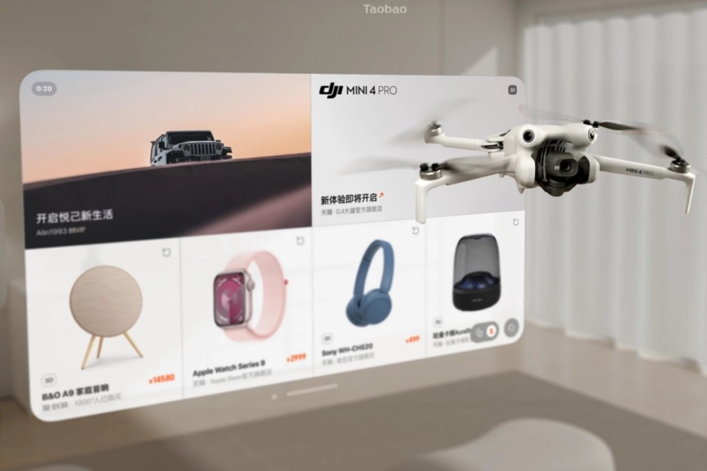 Taobao’s 3D-capable shopping app for Apple’s Vision Pro headset marks the latest effort by Alibaba Group Holding to improve users’ experience on its various online platforms. Photo: Weibo