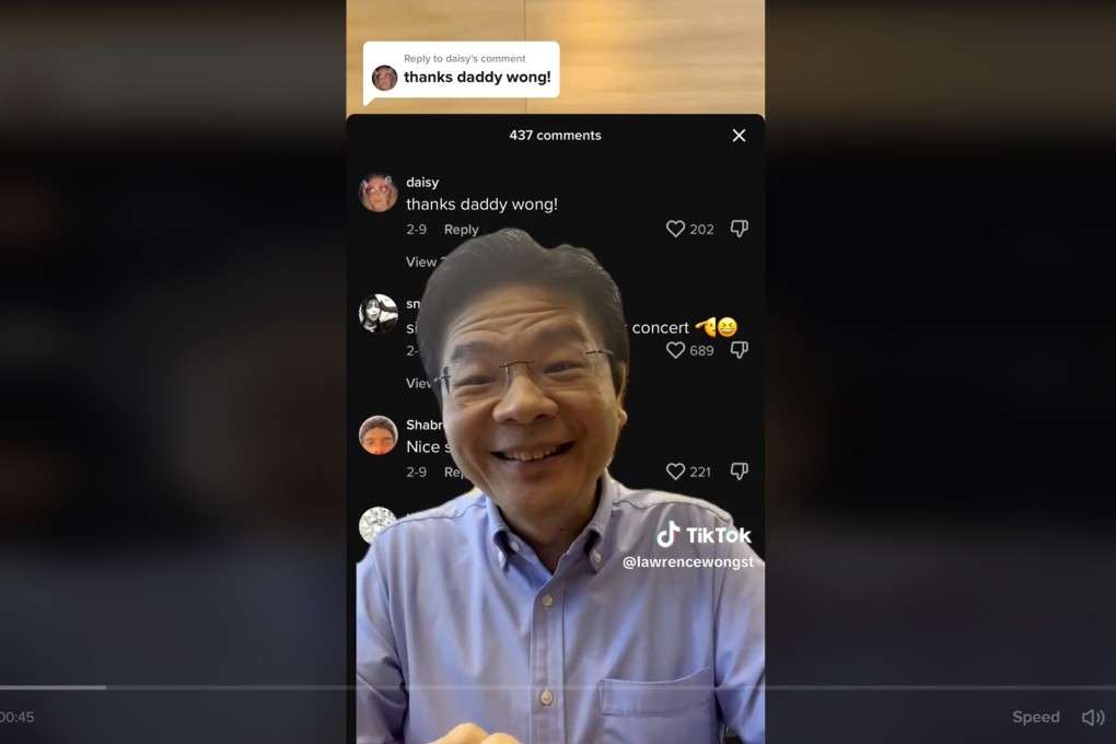 Singapore Deputy Prime Minister and Finance Minister Lawrence Wong answers questions on TikTok. Photo: Captured from TikTok