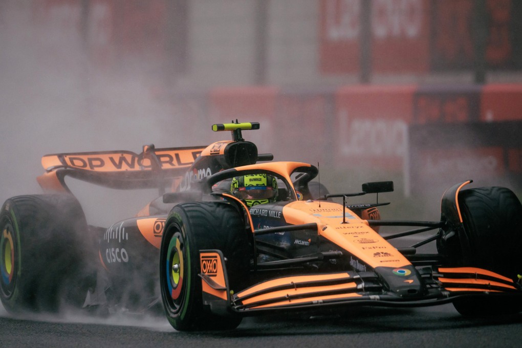 McLaren driver Lando Norris’ lap of one minute, 57.94 seconds was initially deleted for exceeding track limits, but was dramatically reinstated a minute later. Photo: EPA