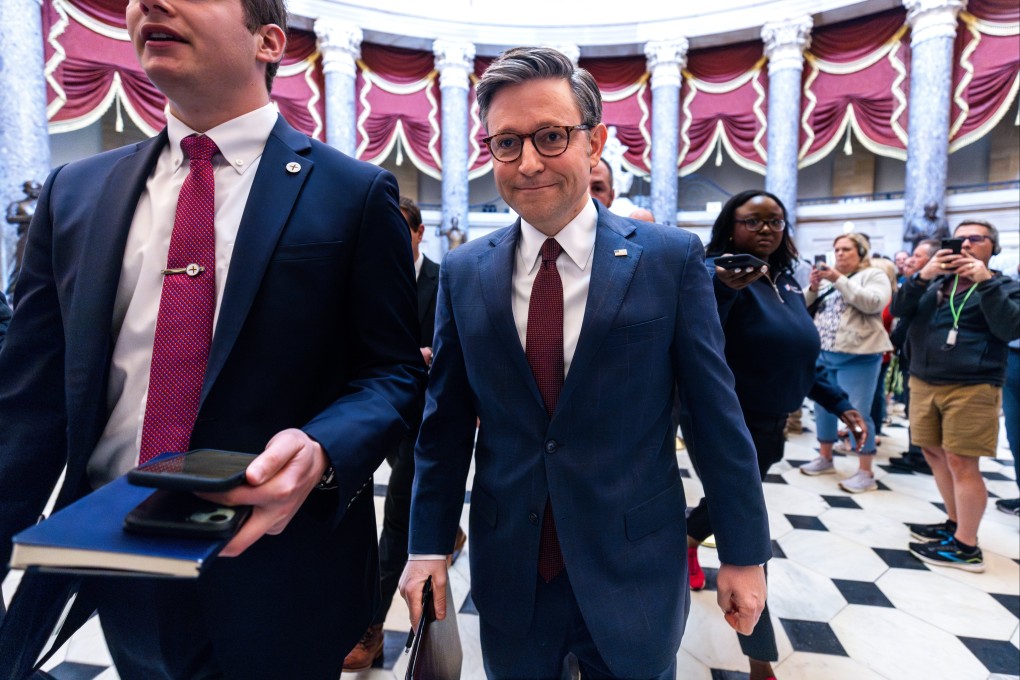 US Speaker of the House Mike Johnson prepares to vote on Saturday on foreign aid packages to Ukraine, Israel, and Taiwan, as well as a bill requiring TikTok’s parent company to sell it or be banned. Photo: EPA-EFE