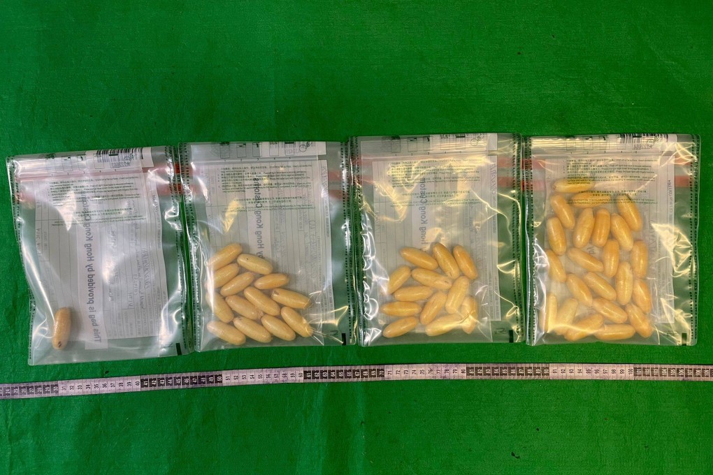 Pellets of suspected cocaine seized by customs. Photo: SCMP