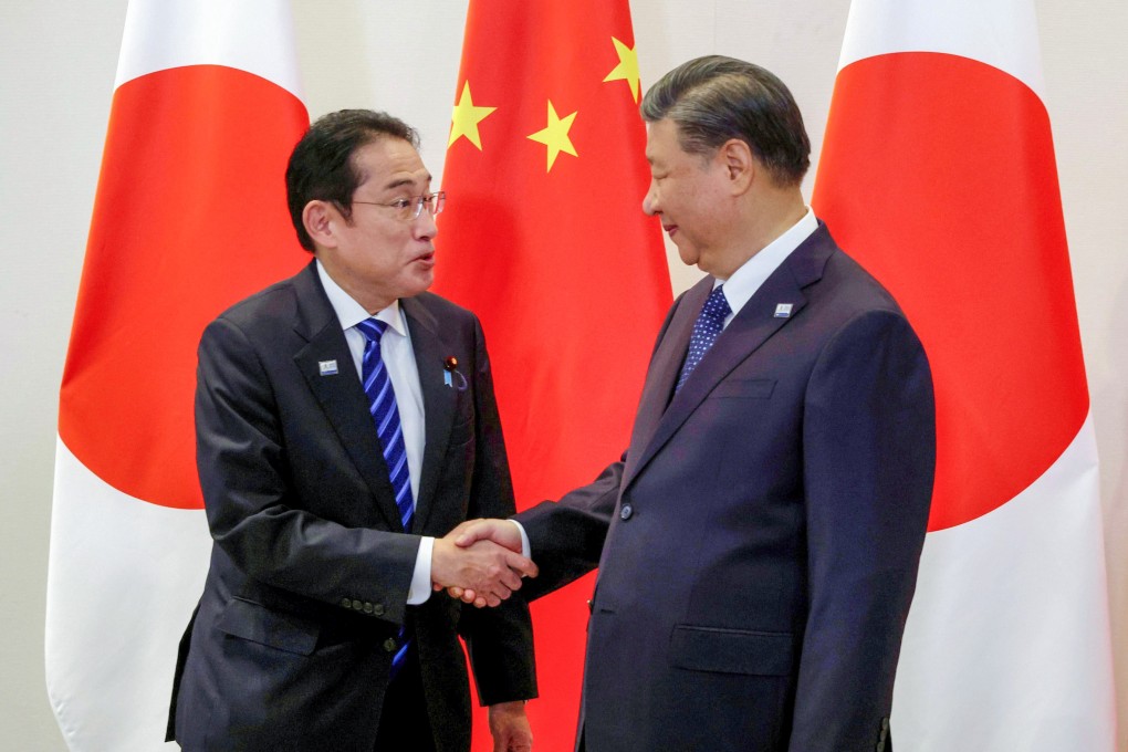 Japanese Prime Minister Fumio Kishida and Chinese President Xi Jinping ahead of a meeting in San Francisco on November 16 last year. Photo: Kyodo
