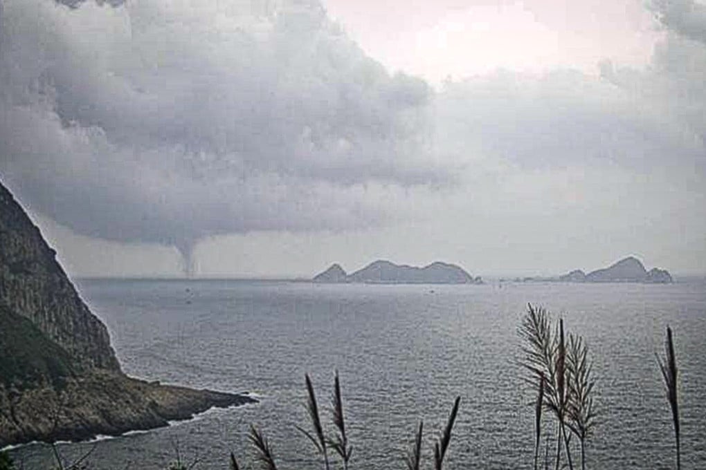 A waterspout was spotted around 9.30am. Photo: HKO