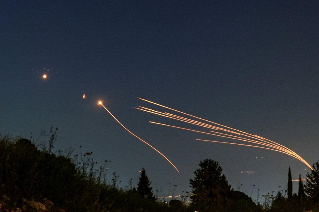 Israel’s Iron Dome anti-missile system intercepts rockets launched from Lebanon towards Israel last week. Photo: Reuters
