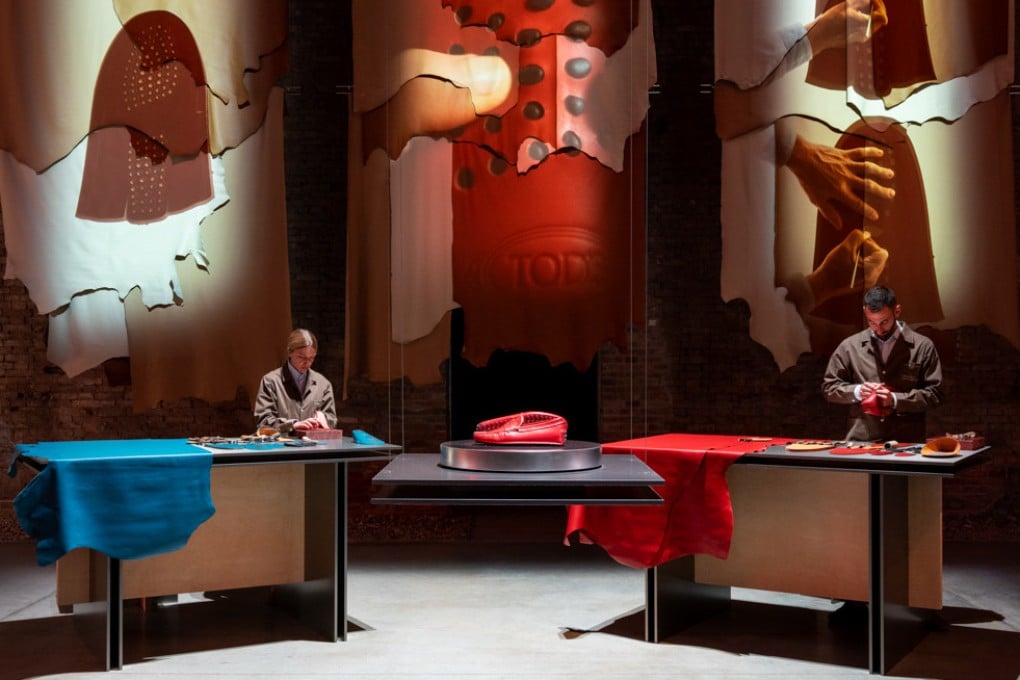 In “The Art of Craftsmanship”, an exhibition in Venice stage by Italian luxury shoe brand Tod’s, master artisans recreated the label’s classic Gommino pebble-sole loafer in their chosen craft. Photo: Tod’s