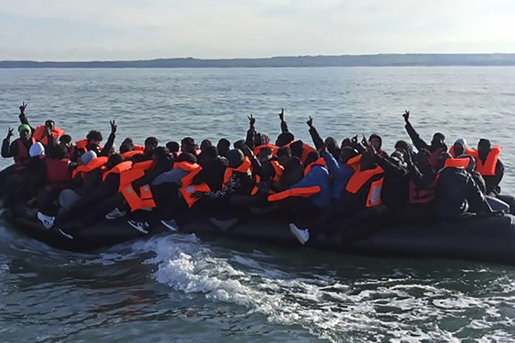 Migrants continuing their journey to Britain off northern France coast on Tuesday. Photo: Prefecture Maritime du Nord et de la Manche via AP